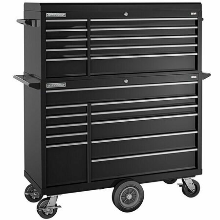 CHAMPION TOOL STORAGE CTS FM Pro Series 20'' x 54'' Black 21-Drawer Top Chest/Mobile Storage Cabinet W/ Maintenance Cart 5735421MCBK